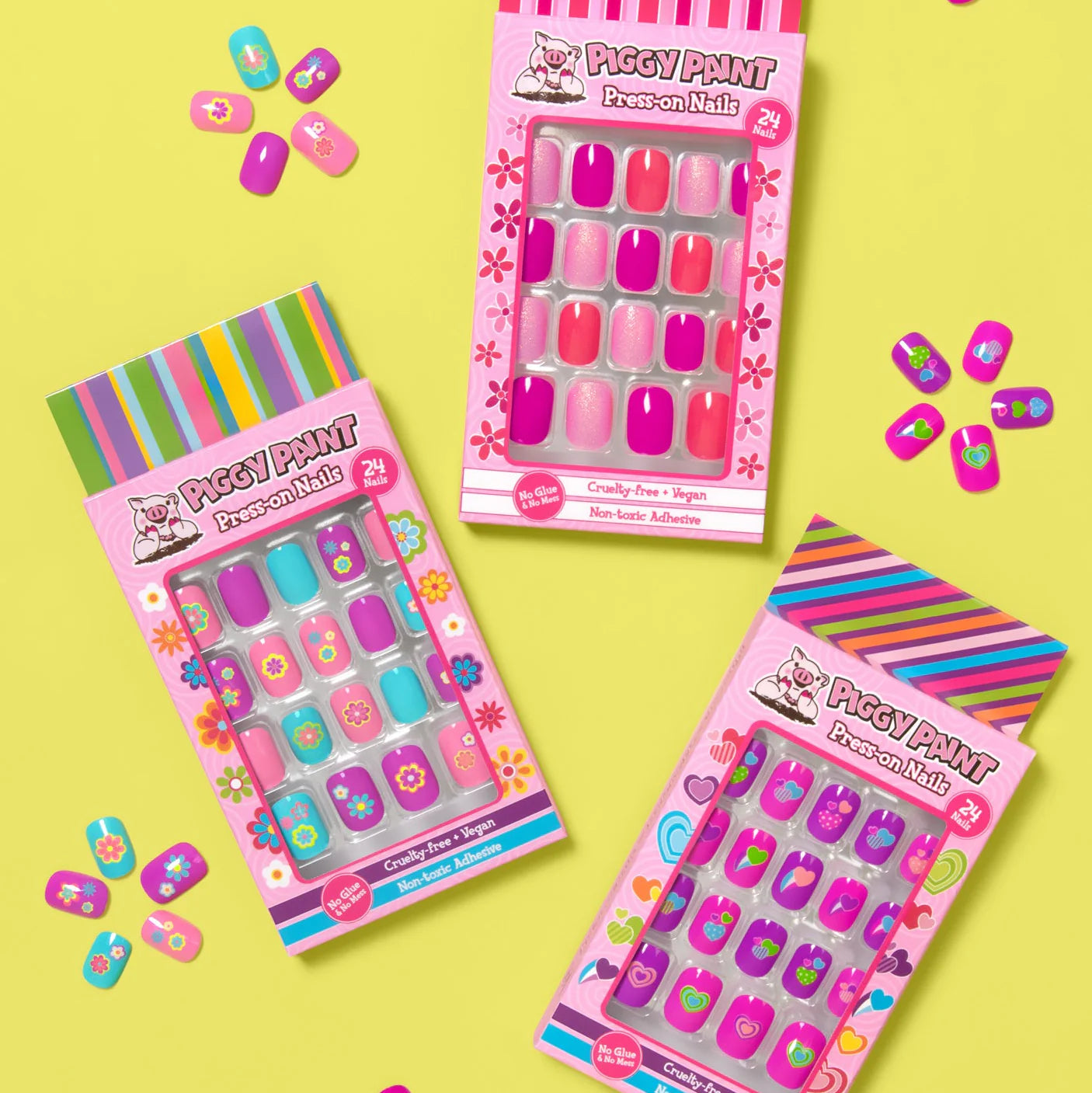 Flower Power Piggy Press-on Nails