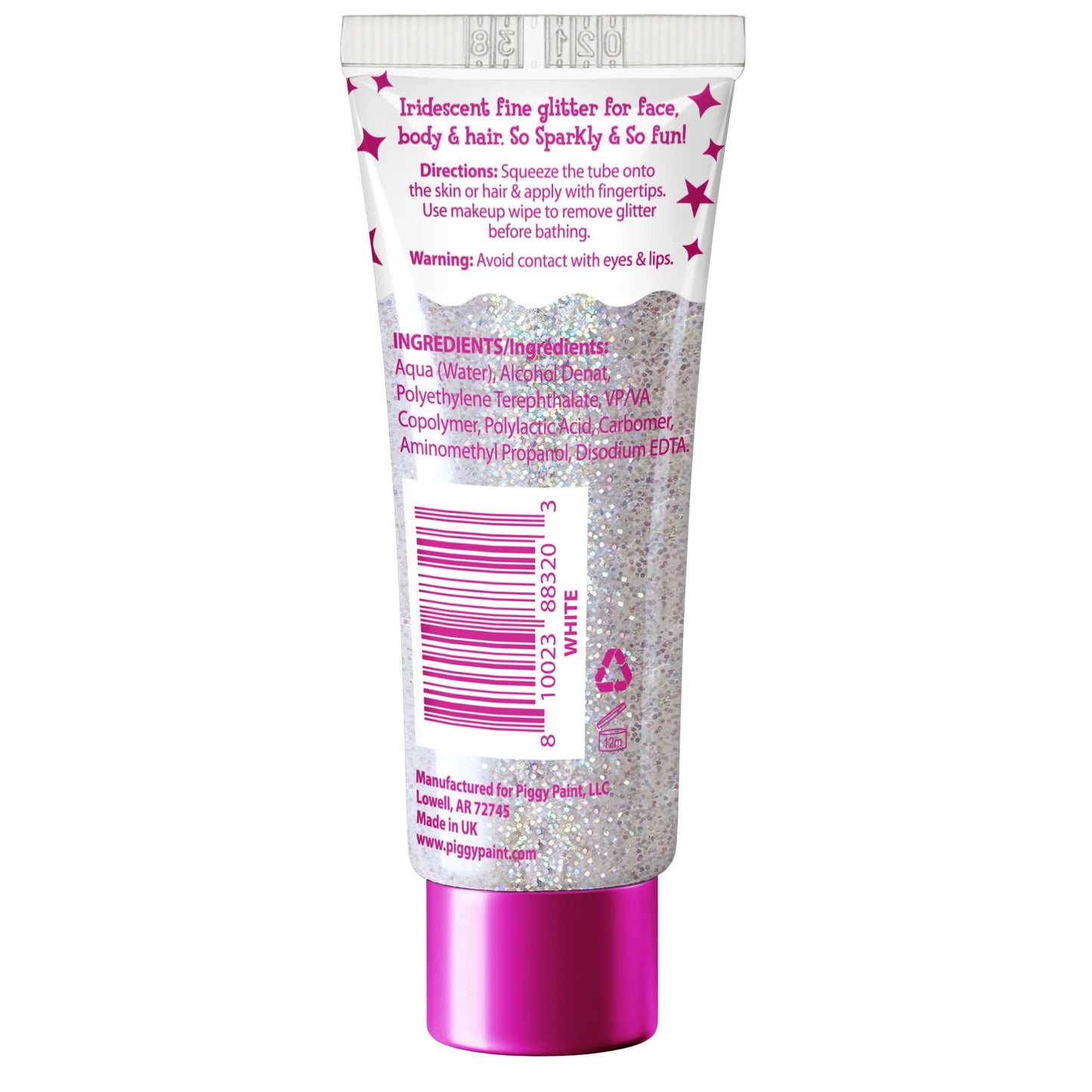 Super Sparkly Fine Glitter Gel - White