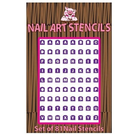 Nail Stencils - Alphabet Purple